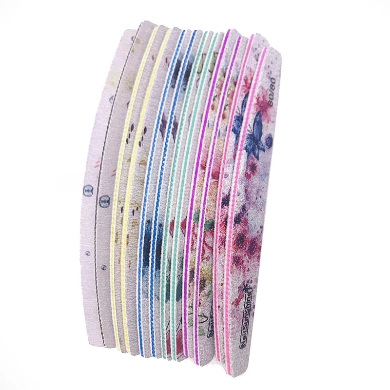 Nail Files Strong Sandpaper Washable, Buffer Emery Board 80/100/150/180/240/320 Grit Lime a Ongle Manicure Polishing 6 Pcs