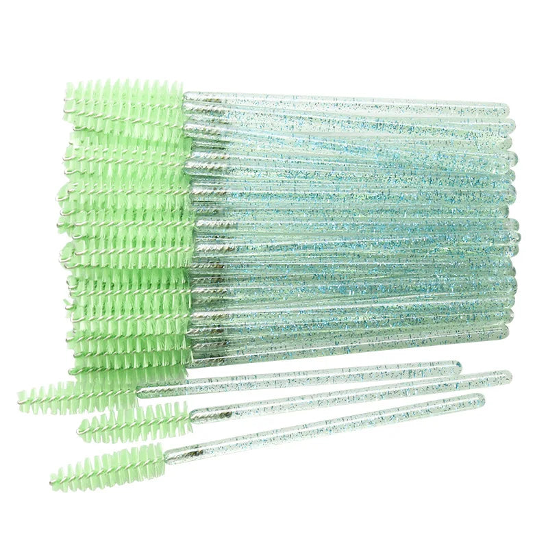 Cosmetic Eyelash Brush Crystal Mascara Wands Applicator Diamond Eyelashes brushes Disposable 50 pcs