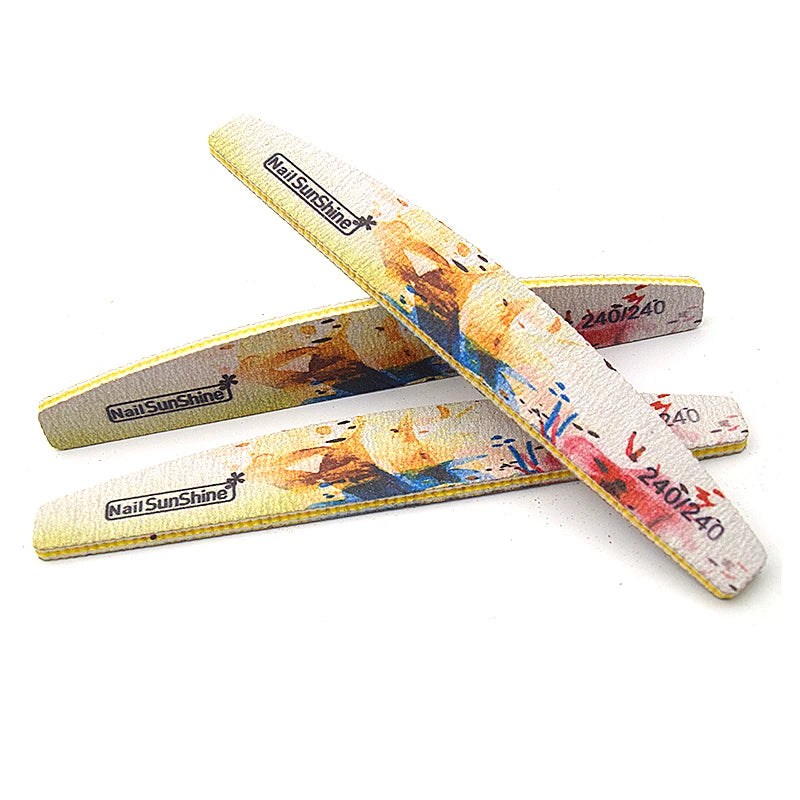 Nail Files Strong Sandpaper Washable, Buffer Emery Board 80/100/150/180/240/320 Grit Lime a Ongle Manicure Polishing 6 Pcs