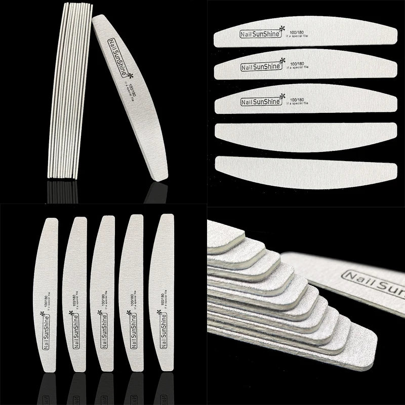 Nail Files Strong Sandpaper Washable, Buffer Emery Board 80/100/150/180/240/320 Grit Lime a Ongle Manicure Polishing 6 Pcs