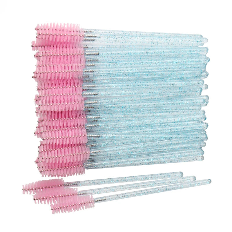 Cosmetic Eyelash Brush Crystal Mascara Wands Applicator Diamond Eyelashes brushes Disposable 50 pcs