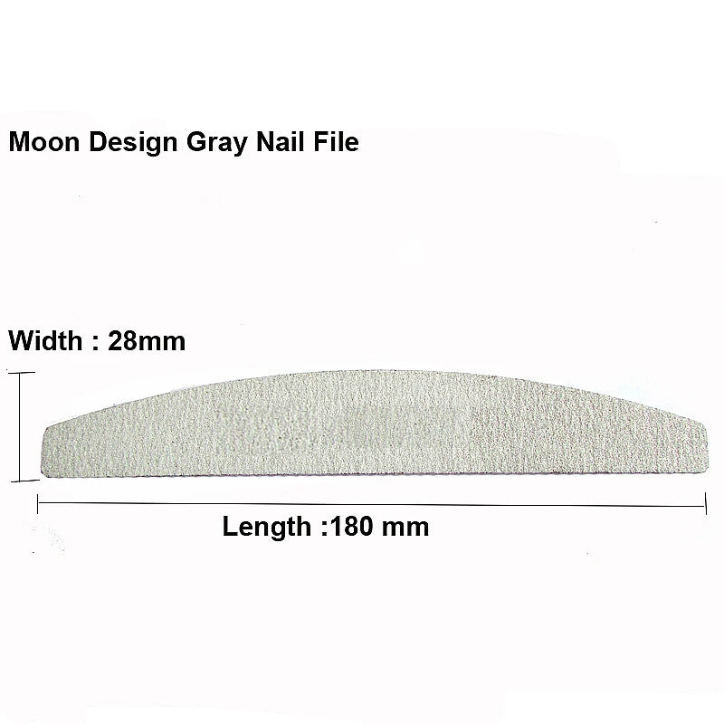 Nail Art Sandpaper, Washable , file Semilune Banana Buffing Curved Professional Manicure50Pcs 100/180
