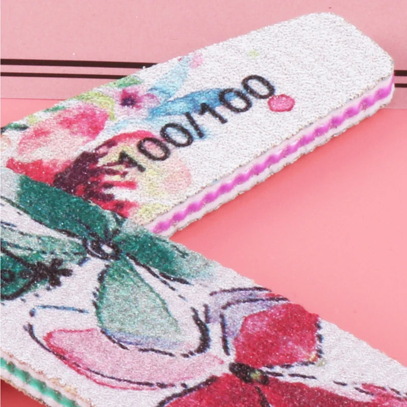 Nail Files Strong Sandpaper Washable, Buffer Emery Board 80/100/150/180/240/320 Grit Lime a Ongle Manicure Polishing 6 Pcs