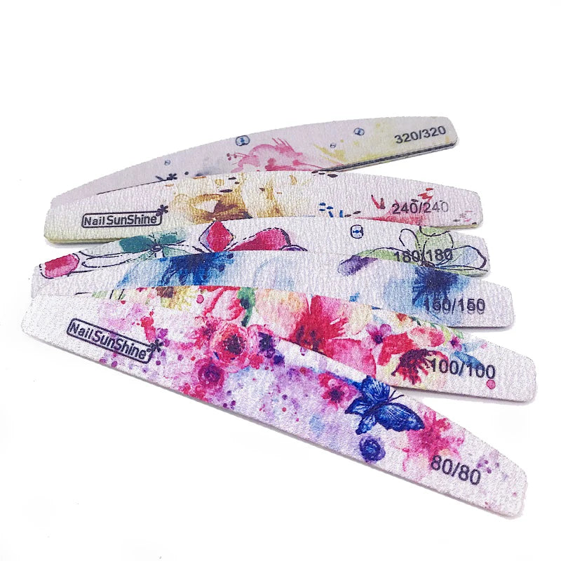 Nail Files Strong Sandpaper Washable, Buffer Emery Board 80/100/150/180/240/320 Grit Lime a Ongle Manicure Polishing 6 Pcs