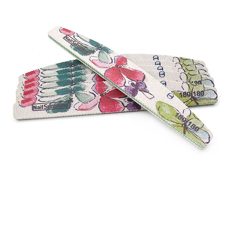 Nail Files Strong Sandpaper Washable, Buffer Emery Board 80/100/150/180/240/320 Grit Lime a Ongle Manicure Polishing 6 Pcs