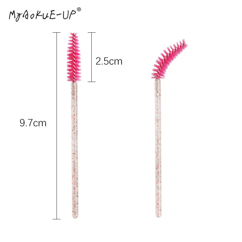 Cosmetic Eyelash Brush Crystal Mascara Wands Applicator Diamond Eyelashes brushes Disposable 50 pcs