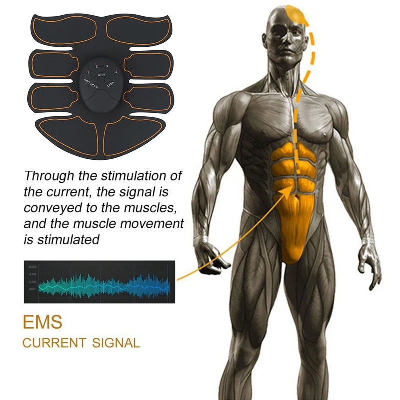 Hip Trainer Abdominal ABS Stimulator Fitness Body Slimming Massager, Electric Muscle Stimulator EMS Wireless Buttocks