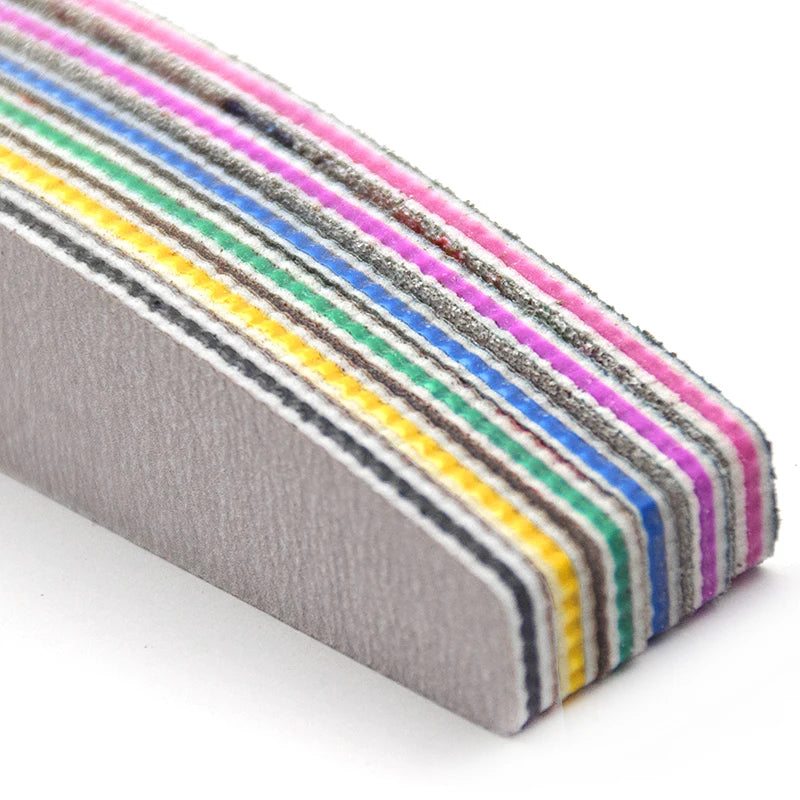 Nail Files Strong Sandpaper Washable, Buffer Emery Board 80/100/150/180/240/320 Grit Lime a Ongle Manicure Polishing 6 Pcs