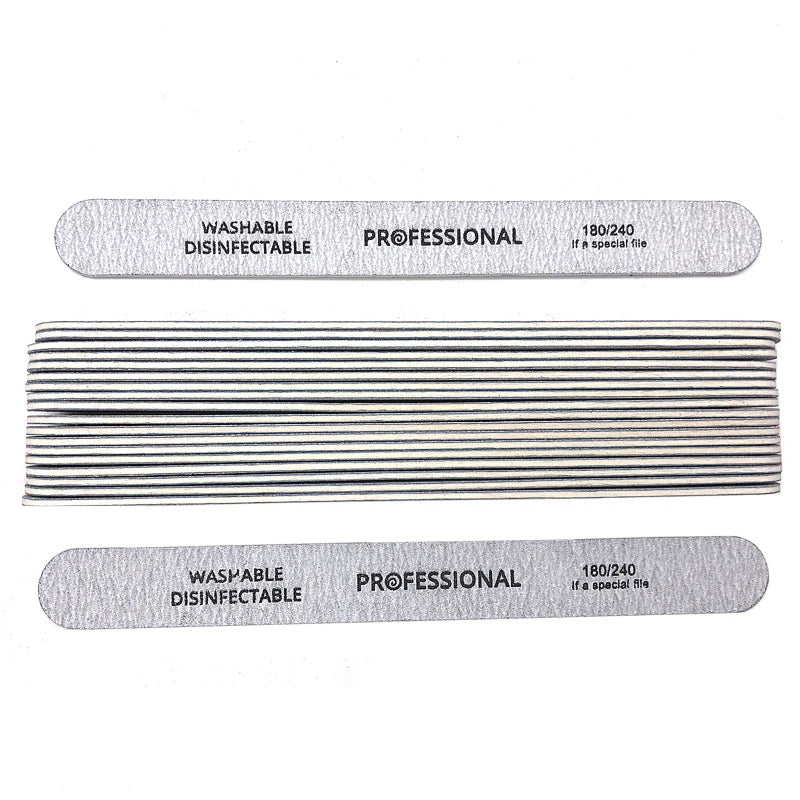 Nail Files 100/180/240 Grinding Polishing Manicure Pedicure Double-sided 100Pcs Professional