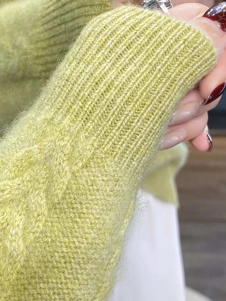 Luxury Woman Sweater Pure Wool O-neck Pullover Long Sleeve Cashmere Jumpers Autumn Winter Thick Warm Jacquard Weave New Knitwear