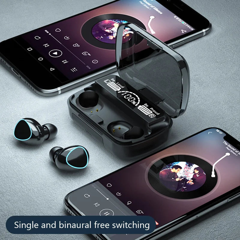 M10 TWS Bluetooth Headphones 3500mAh Charging Box Wireless Earphones with Microphone 9D Stereo Sports Waterproof Earbuds Headset