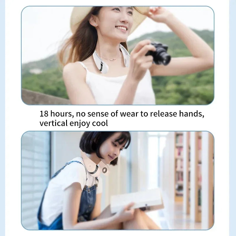 Neck Fan Portable Folding Xiaomi 5000mAh Hanging Bladeless Type-C Recharge 360 Degree Air Conditioning Fan