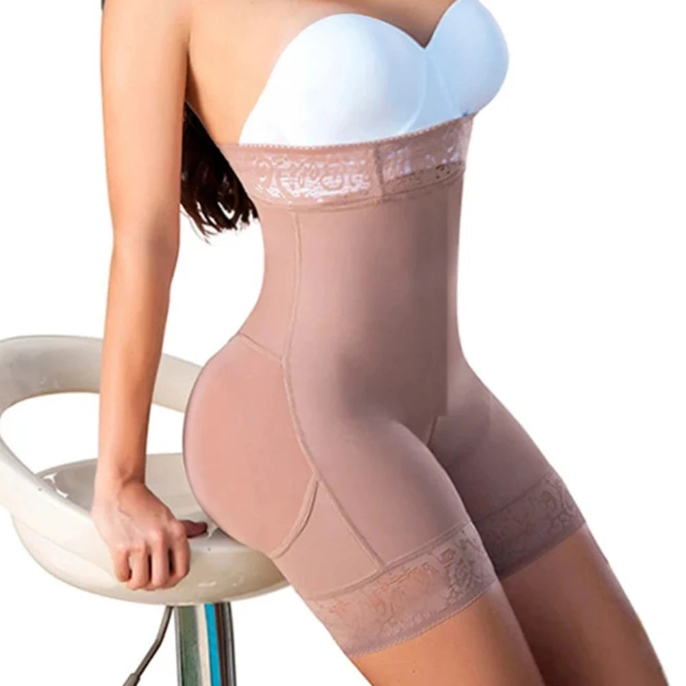 Women High Waist Short Butt Lifter Shaper Powernet Seamless Pressure