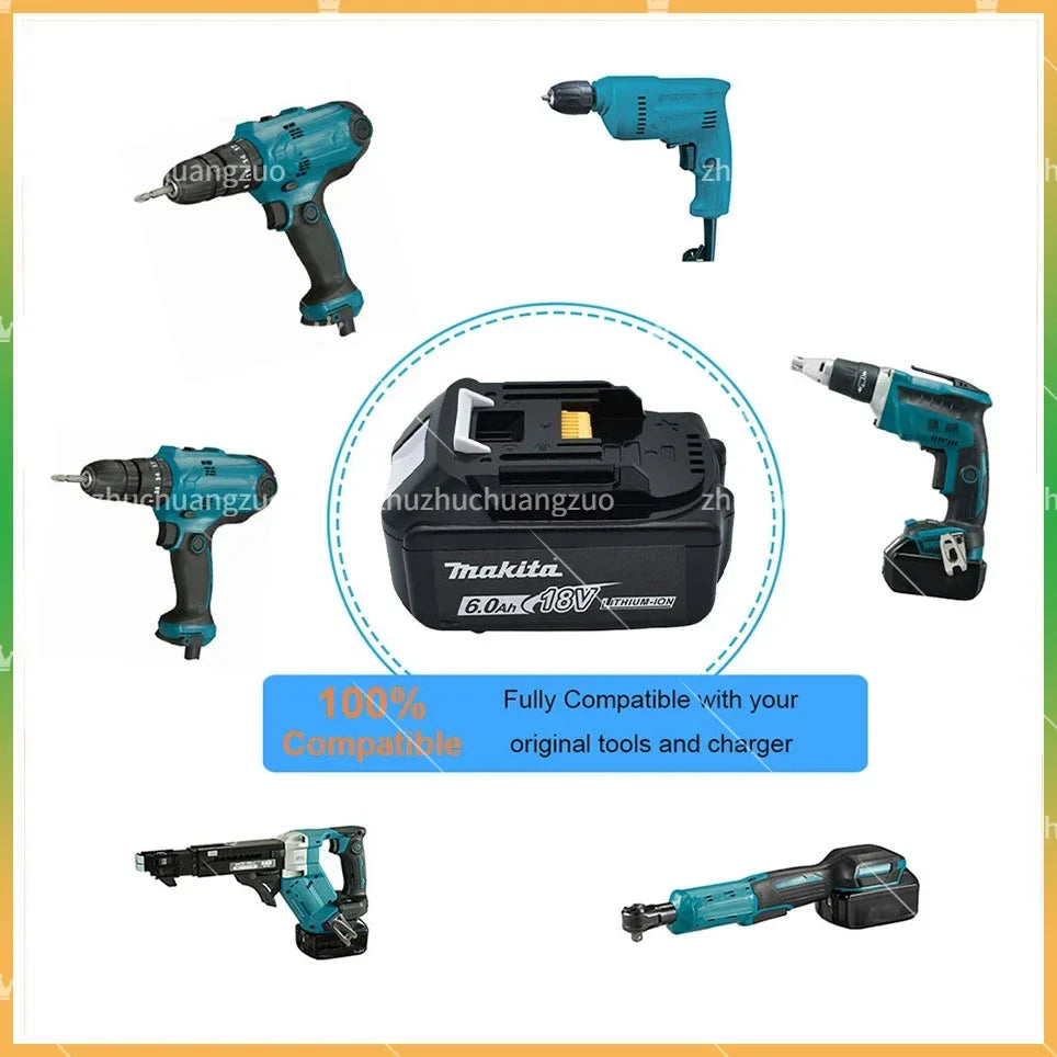 Makita 100% Original 6.0Ah 18V Li-ion Battery Charger DC18RF BL1840 BL1830 BL1430BL1440 DC18RC Charging Tool With USB Port