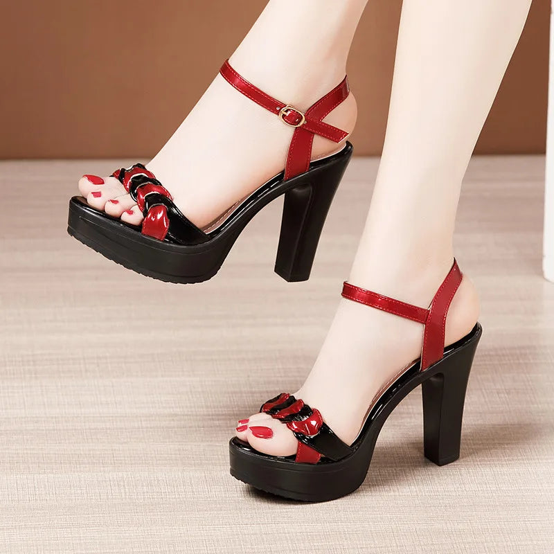 Woman Summer Platform Shoe ,Elegant Party Sandal , Wedge Heels Sandal Ladies High Heel