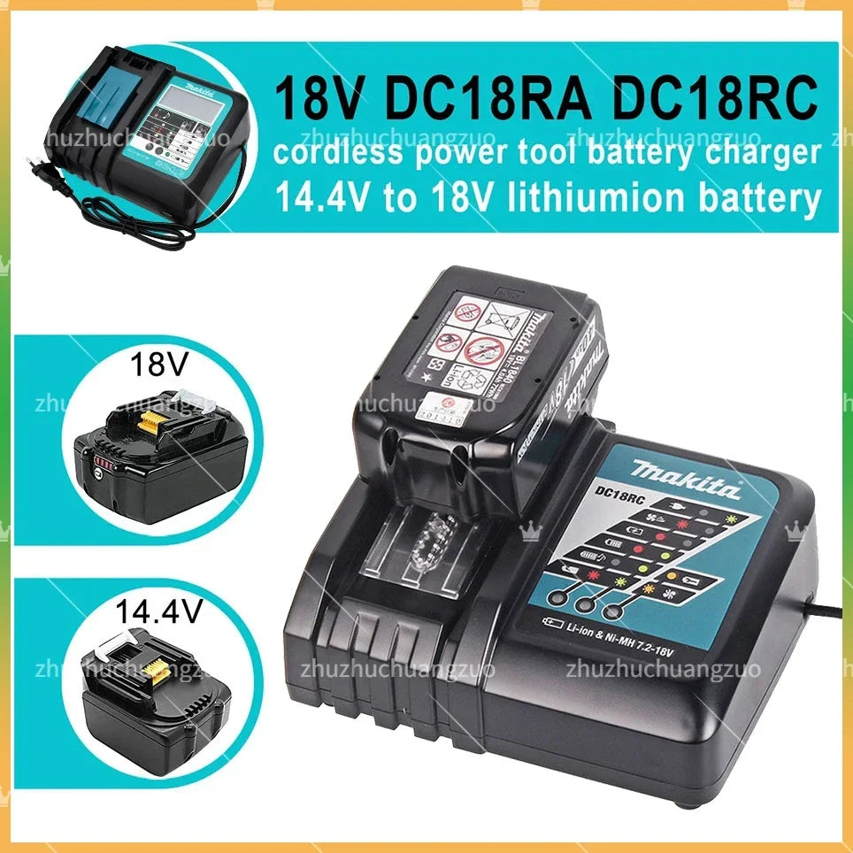 Makita 100% Original 6.0Ah 18V Li-ion Battery Charger DC18RF BL1840 BL1830 BL1430BL1440 DC18RC Charging Tool With USB Port