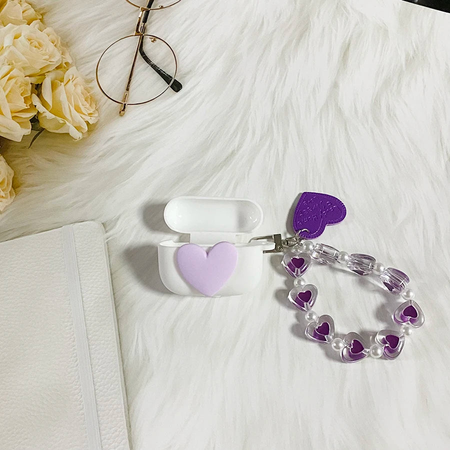 Tozo T6 / T10 / T12 / NC9 / NC2 Case Cute Love Earphone Silicone Cover with WristChain Lanyard case hearphone box fundas