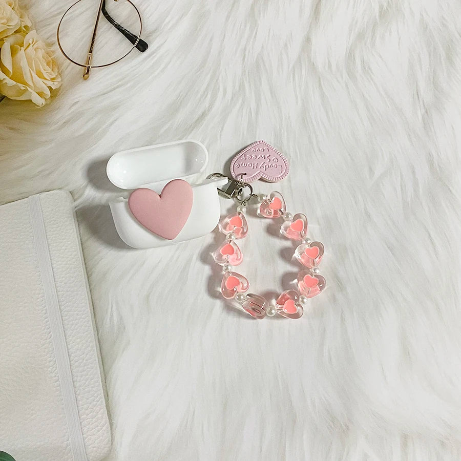 Tozo T6 / T10 / T12 / NC9 / NC2 Case Cute Love Earphone Silicone Cover with WristChain Lanyard case hearphone box fundas