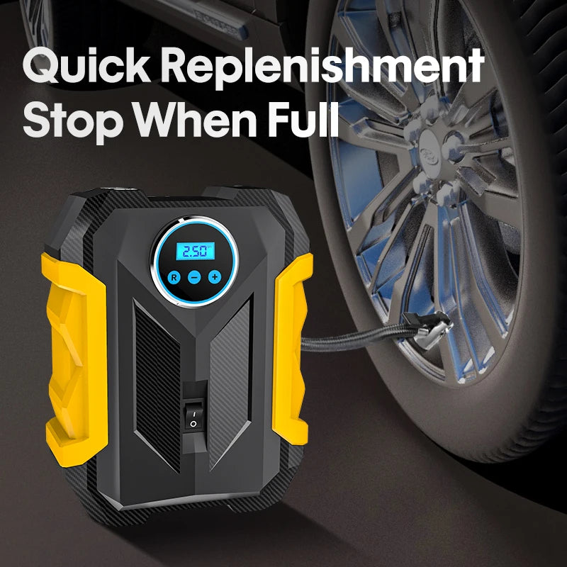 Portable Automobile Air Compressor Digital Tire Inflation Pump LED Lamp