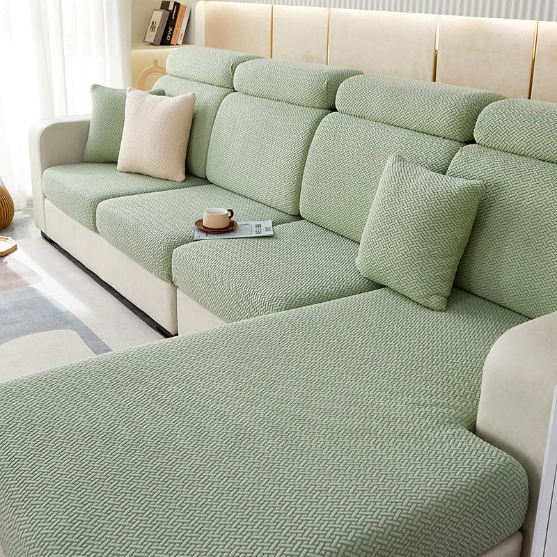 Sofa Seat Cushion Cover Jacquard Chair, Slipcover Stretch Adjustable, Pets Kids Furniture Protector