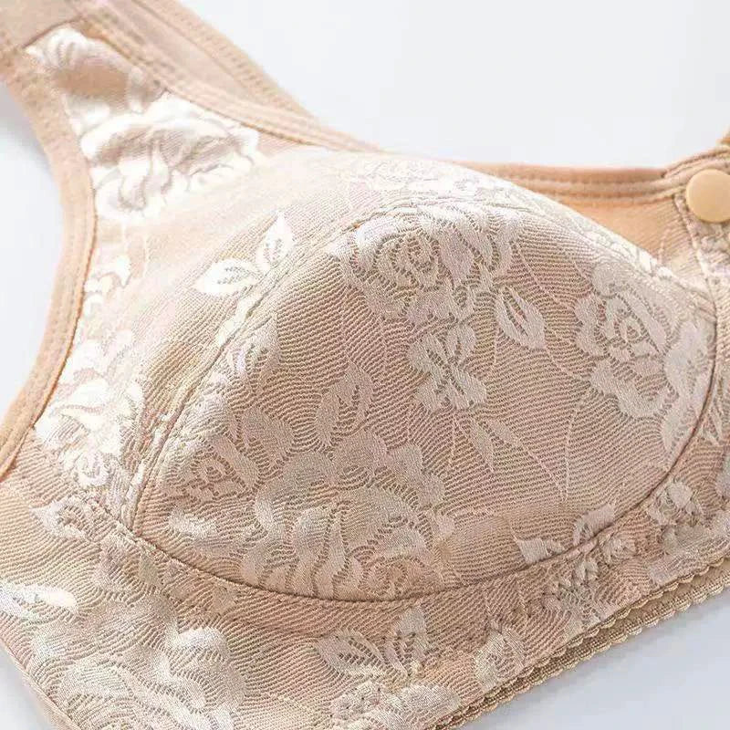 Women Front Button Bra Plus Size Thin Bralette Lingeri Cotton Wireless Bra Comfortble 38~44