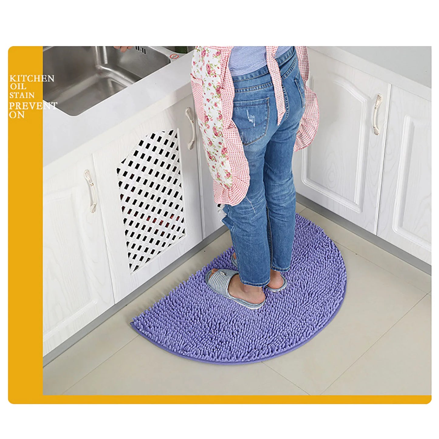 Semicircular Carpet Absorbent Floor Mat Toilet Doormat
