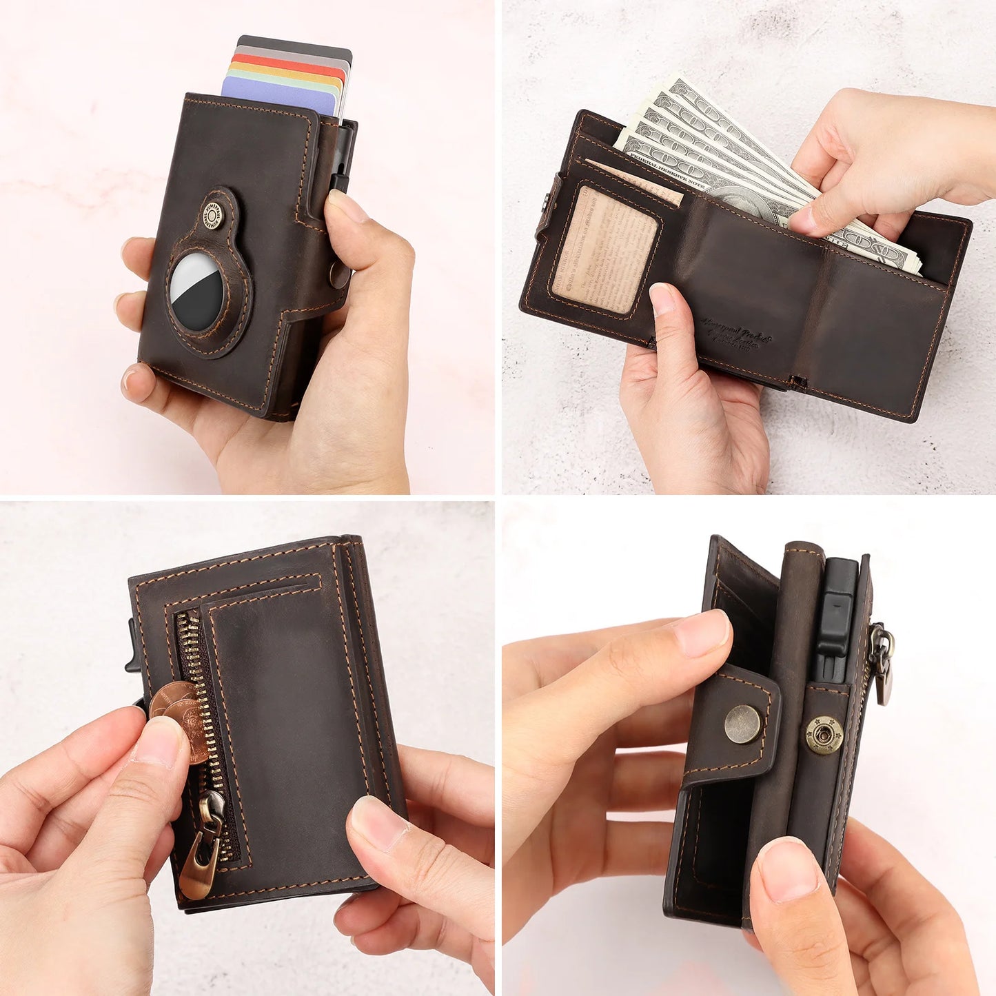 HUMERPAUL Wallet for Apple Airtage RFID Blocking Card Holder