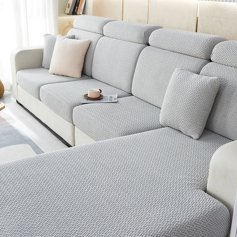 Sofa Seat Cushion Cover Jacquard Chair, Slipcover Stretch Adjustable, Pets Kids Furniture Protector