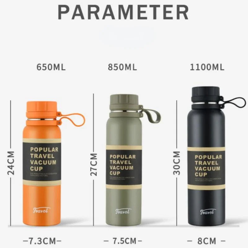 Thermos Double650ML 850ML 1100ML Stainless Steel Sport Vacuum Flask Outdoor Climbing Fitness Thermal Bottle Tea Insulation Cup