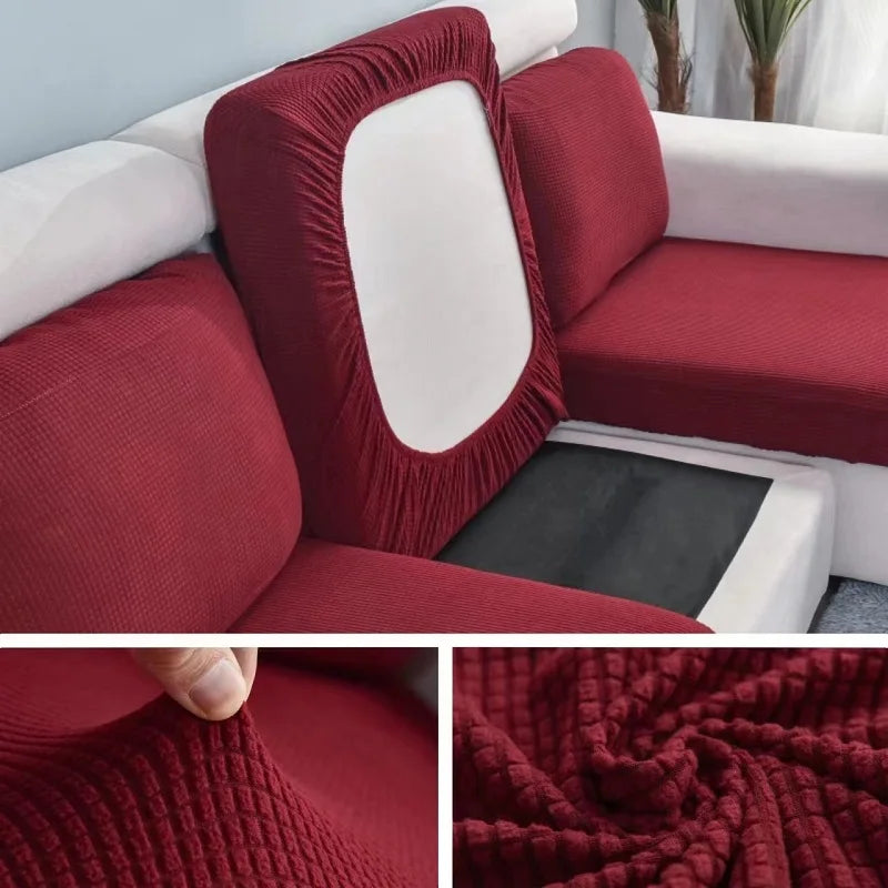 Sofa Cover Solid Color Thicken Elastic Living Room Protector Kids Slipcover Couch Cover Seat Cushion Washable Removable 1pcs
