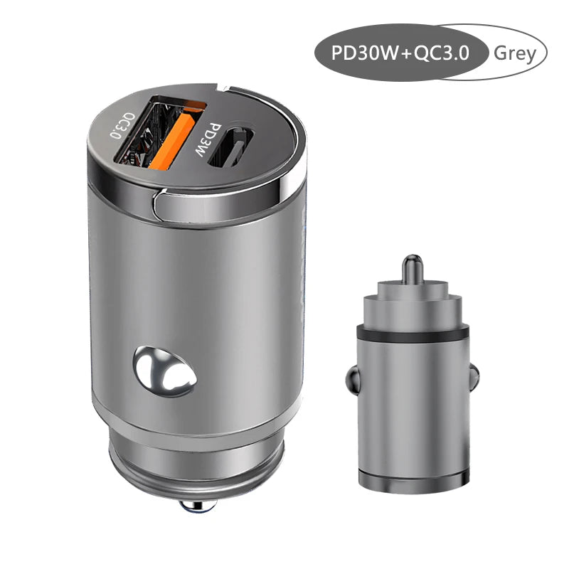 Mini Car Charger 100W Lighter Fast Charging for iPhone USB Type C Car Phone Charger for Xiaomi Samsung Huawei