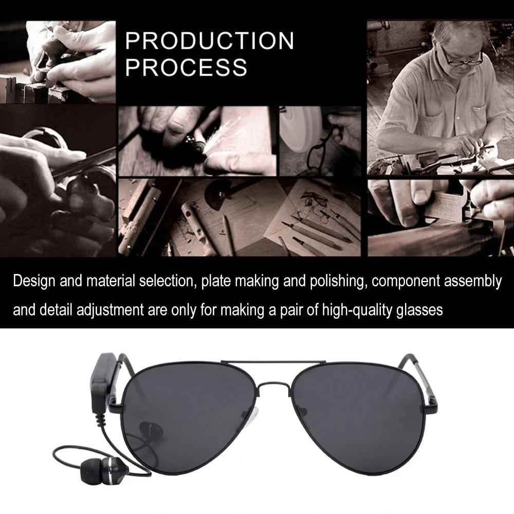 New Smart Glasses Polarized Retro Sunglasses Bluetooth Headset Voice Call HIFI Noise Reduction Outdoor Sport Headset