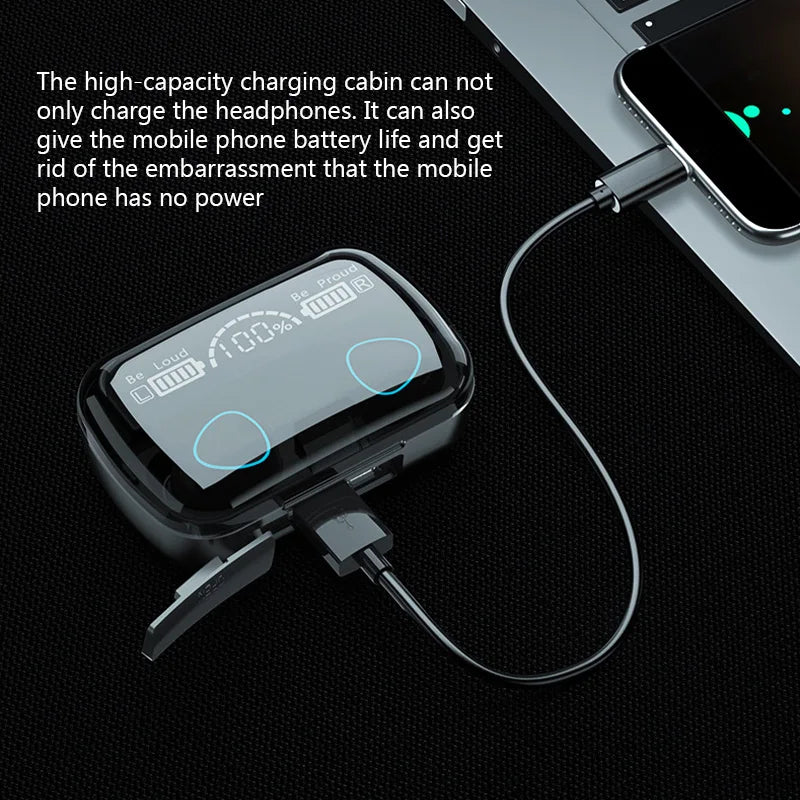 M10 TWS Bluetooth Headphones 3500mAh Charging Box Wireless Earphones with Microphone 9D Stereo Sports Waterproof Earbuds Headset