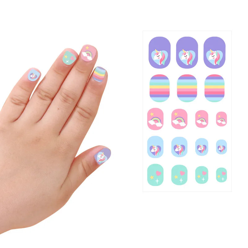 Children Nail Stickers Cartoon Nail Decorative Sticker Girls Cute Nails Temporary Stickers Kids Nails Art Stickers