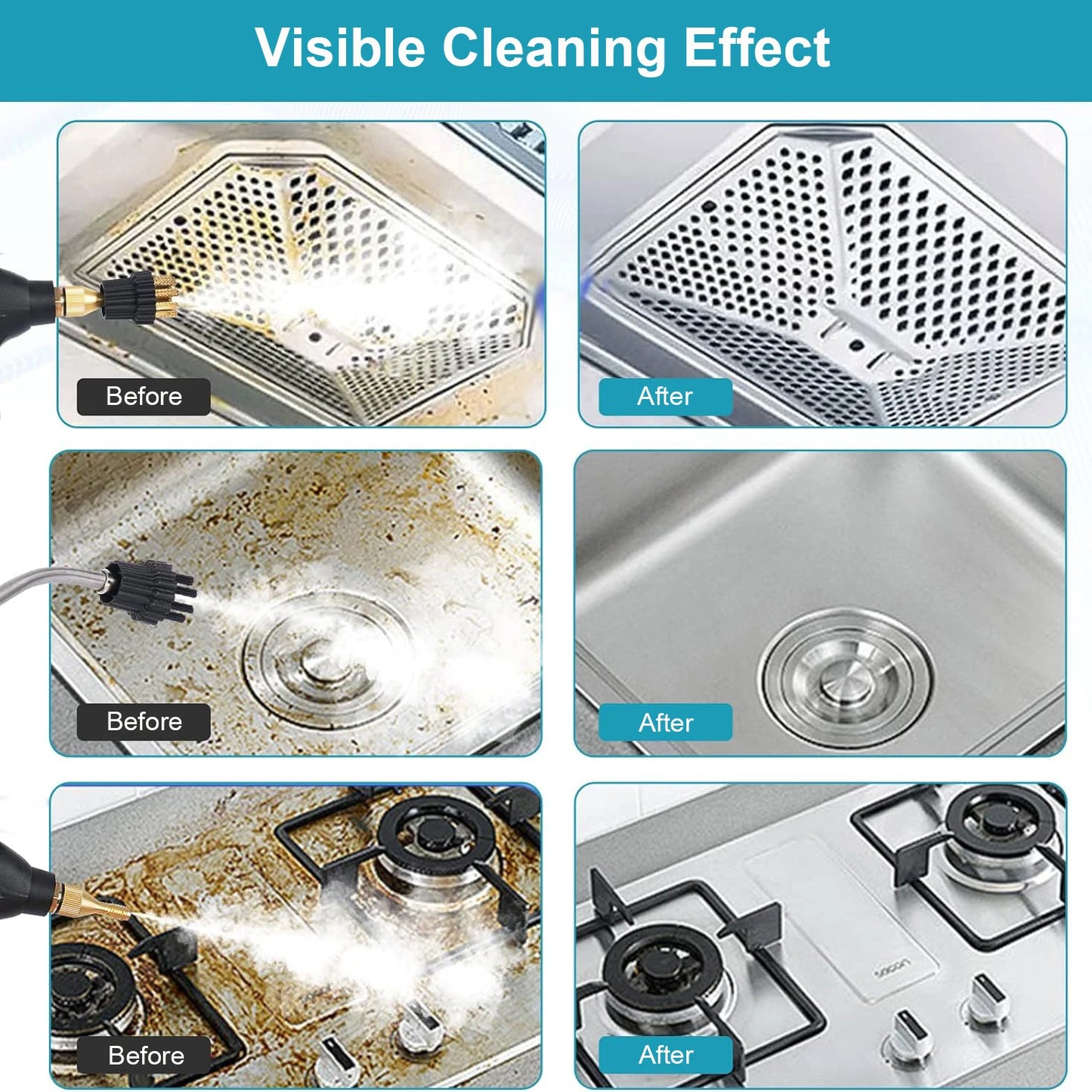 Steam Cleaner 2500W High Pressure Handheld High Temperature Steam Cleaner For Home Kitchen Bathroom Car Cleaning