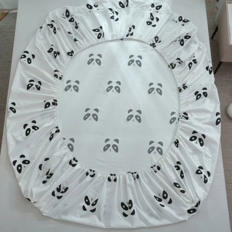 Panda pattern 1pcs Polyester Fitted Sheet(No pillowcase)Full Coverage Sheet 180 Bed Sheets Twin King Size Bed Cover With Elastic
