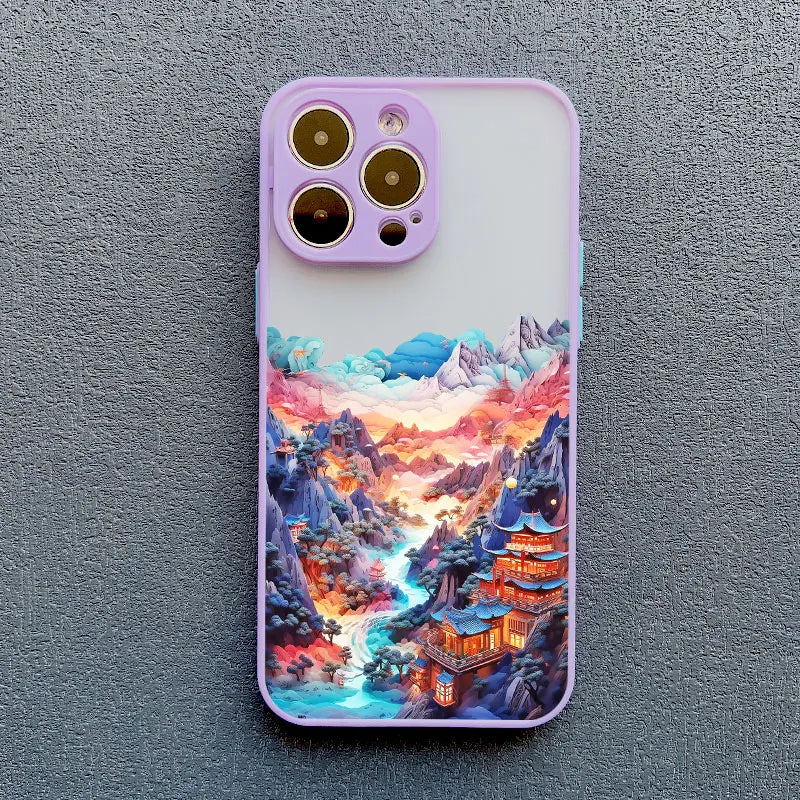 iPhone 15 14 7 8 Plus XS X XR 14 13 Pro Max 13 12 Pro Max Mini Creative Mountains Back Cover Printing Landscape case