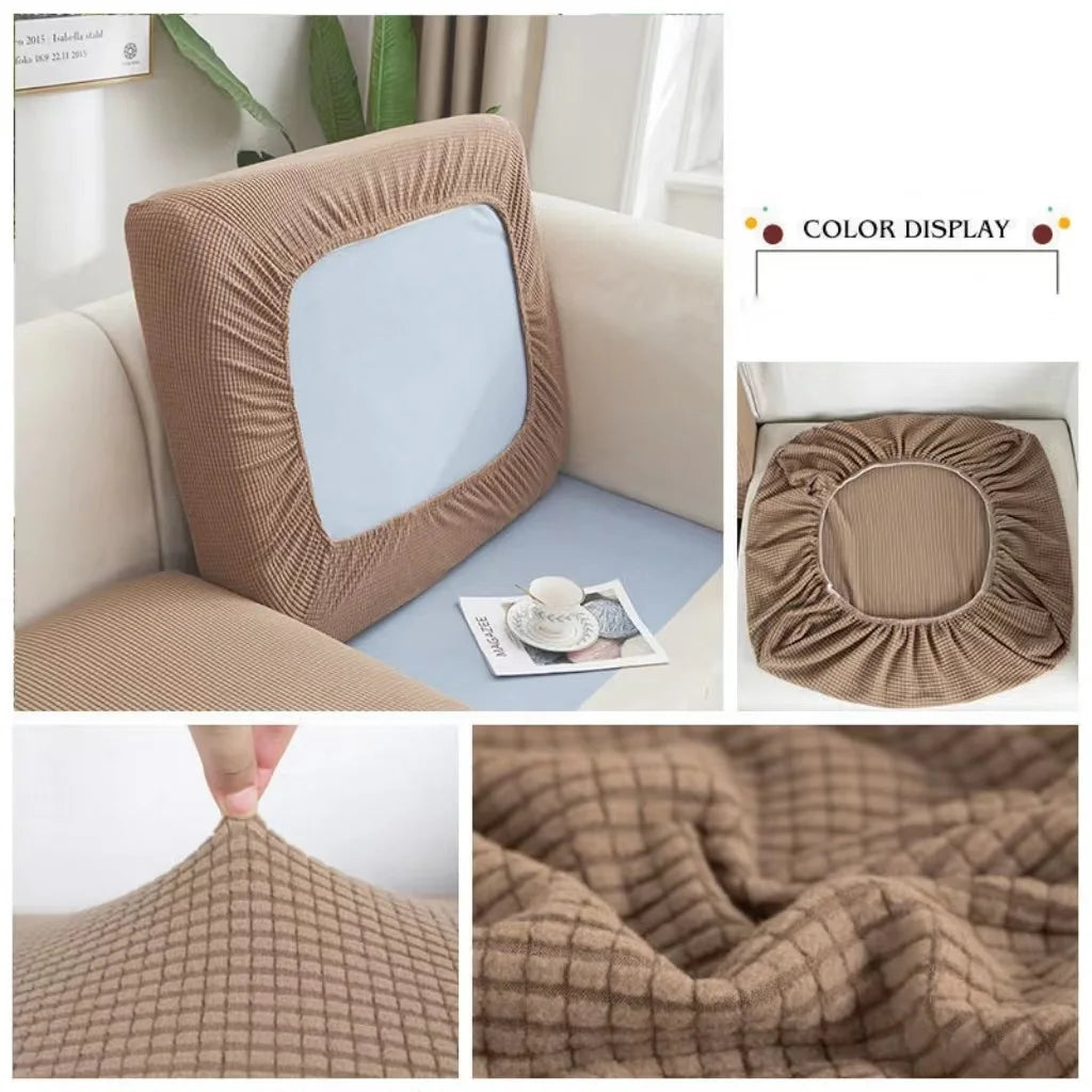 Sofa Cover Solid Color Thicken Elastic Living Room Protector Kids Slipcover Couch Cover Seat Cushion Washable Removable 1pcs
