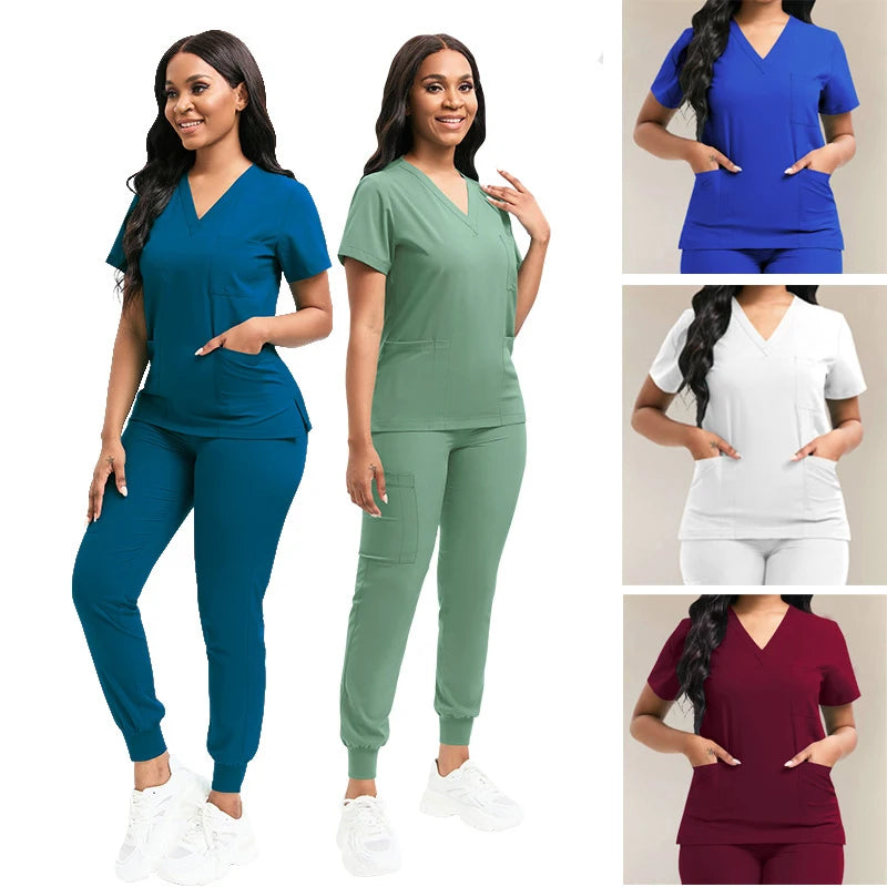 Hospital Surgical Clothing Medical Uniforms Women Scrubs Sets Doctors Nurses Accessories Dental Clinic Beauty Salon Workwear Set