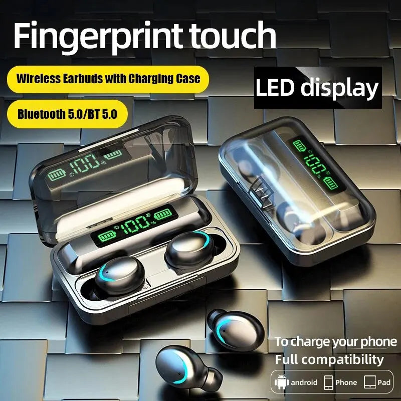 Earphones LED Display F9 Wireless Binaural TWS Bluetooth Headset Waterproof Noise Reduction