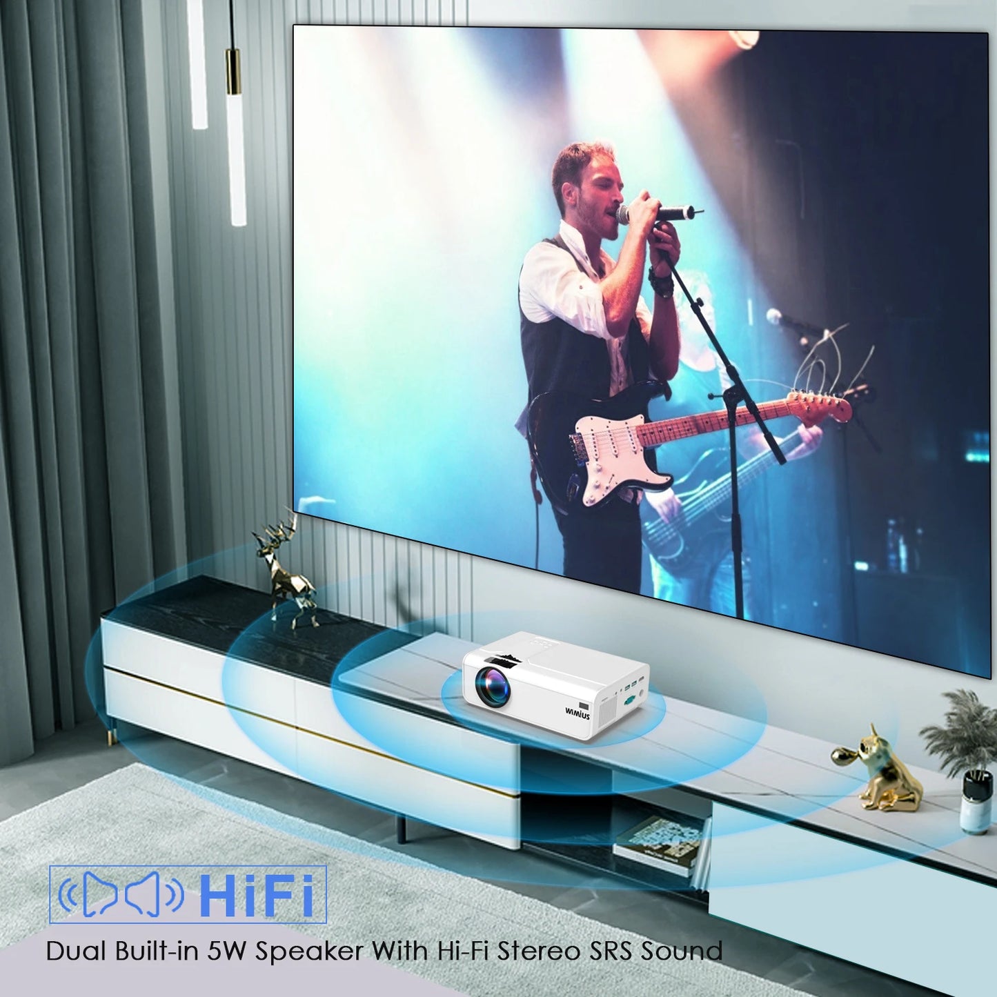 Mini Home Projector Phone WiFi Projectors K2 Native 1080P/4K Support 300 Screen 5500 LUNENS