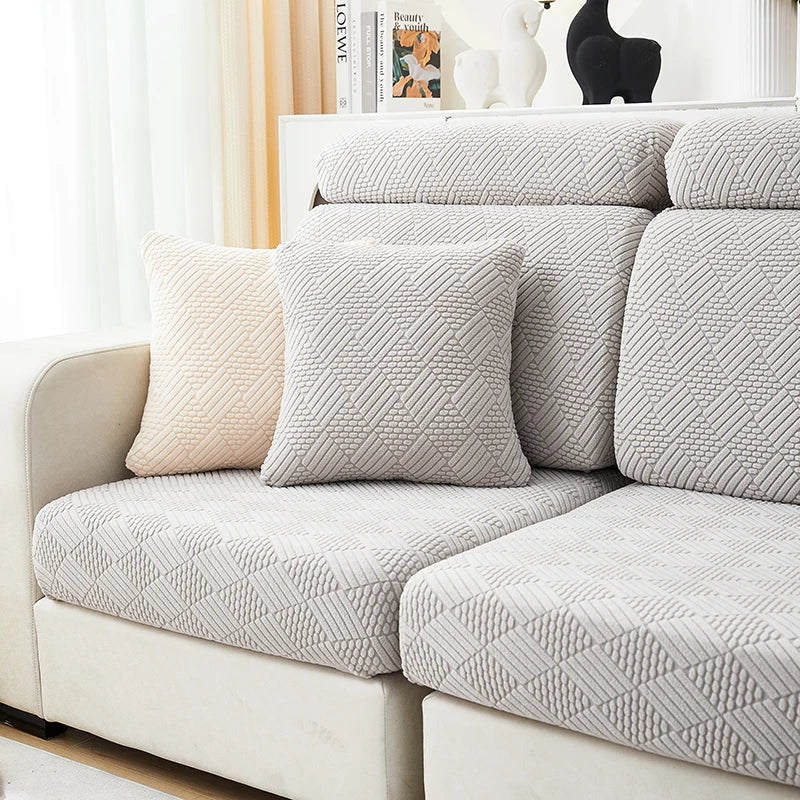 Sofa Seat Cushion Cover Jacquard Chair, Slipcover Stretch Adjustable, Pets Kids Furniture Protector