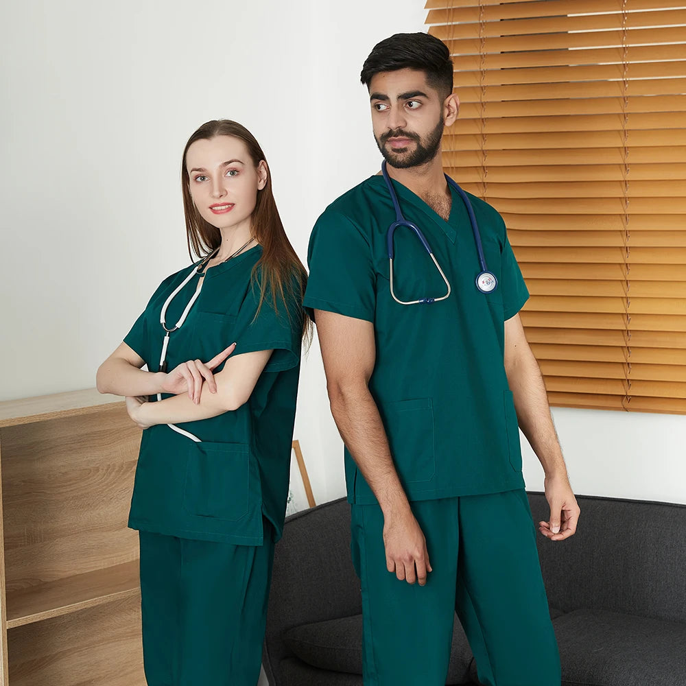 Green Hospital Surgical Gown Clinical Clinic Nursing Medical Payment Spa Lab Medical Student Work Experimental Uniform Scrub Set