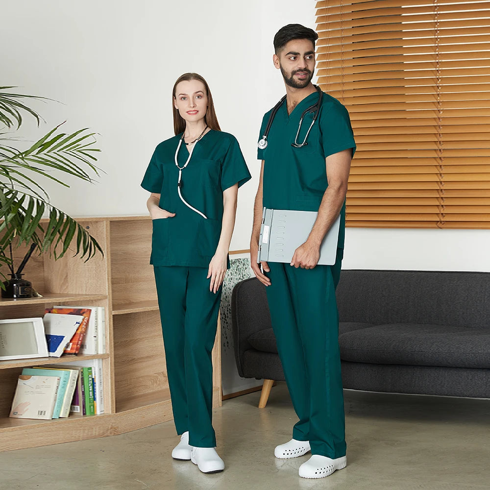 Green Hospital Surgical Gown Clinical Clinic Nursing Medical Payment Spa Lab Medical Student Work Experimental Uniform Scrub Set