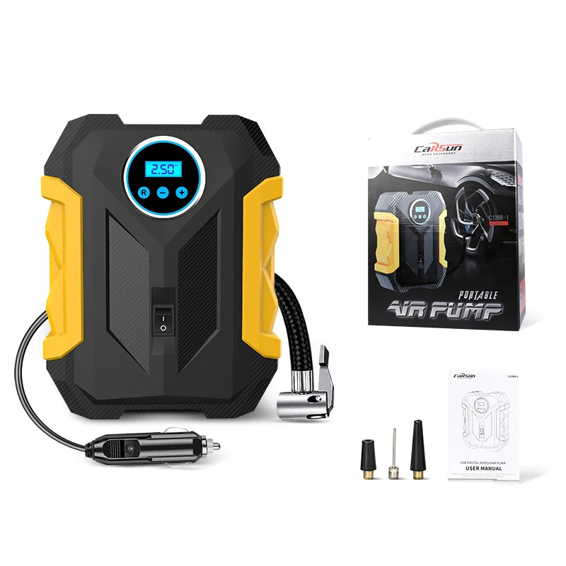 Portable Automobile Air Compressor Digital Tire Inflation Pump LED Lamp