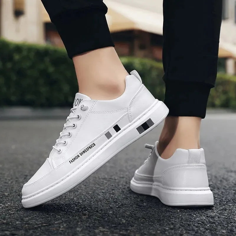 New Stylish Shoes White Leather Sneakers Men/women
