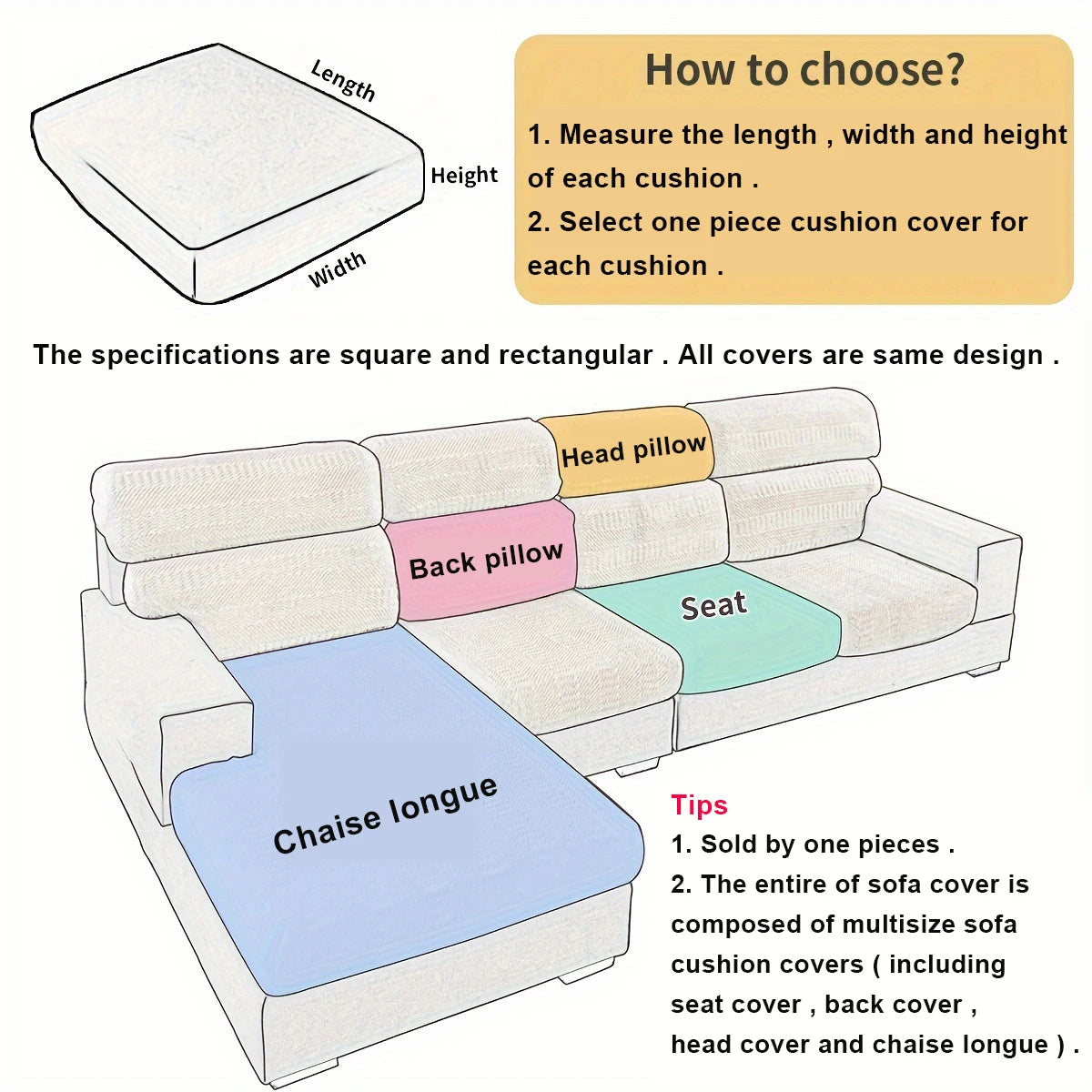 Sofa Seat Cushion Cover Jacquard Chair, Slipcover Stretch Adjustable, Pets Kids Furniture Protector