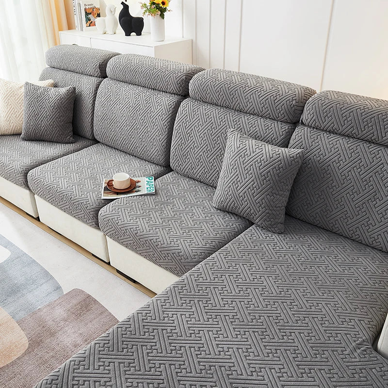 Sofa Seat Cushion Cover Jacquard Chair, Slipcover Stretch Adjustable, Pets Kids Furniture Protector