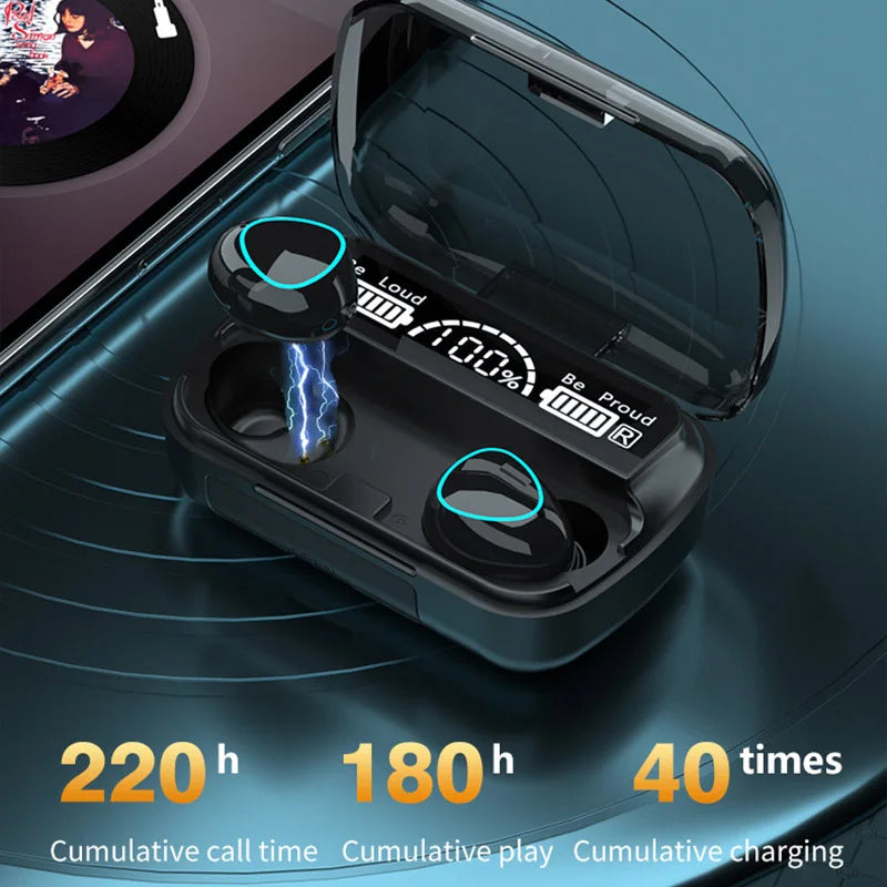 M10 TWS Bluetooth Headphones 3500mAh Charging Box Wireless Earphones with Microphone 9D Stereo Sports Waterproof Earbuds Headset