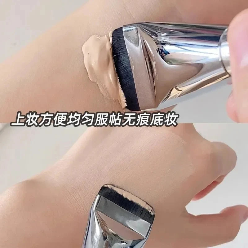 2pcs Ultra Thin Foundation Brush Traceless Concealer Brush Mask Tools One Line Foundation Brush Flat Contour Blending Brushes